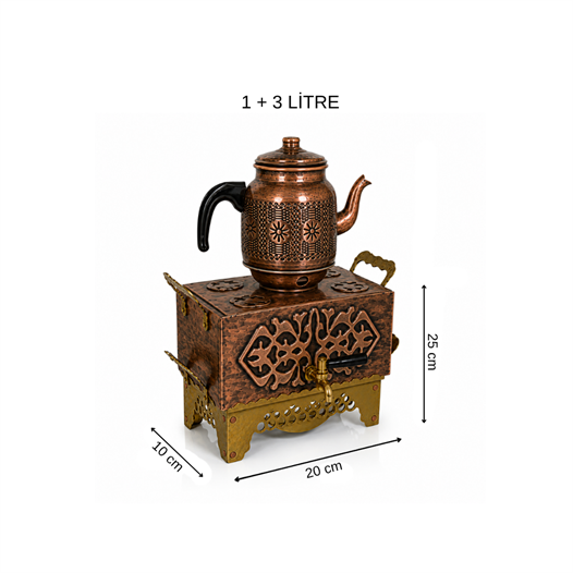 Anka Masaüstü Jelli Bakır Çay Sunum 1 + 3 Litre