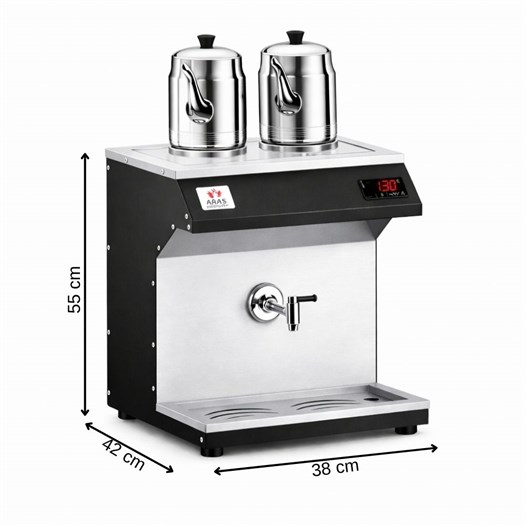 Anka Elektrikli Pro Chef Dijital 16 Litre Çay Makinesi Siyah