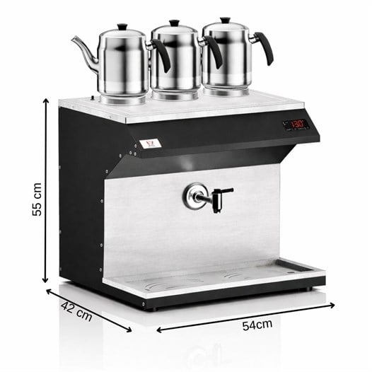 Anka Elektrikli Pro Chef Dijital 25 Litre Çay Makinesi Siyah