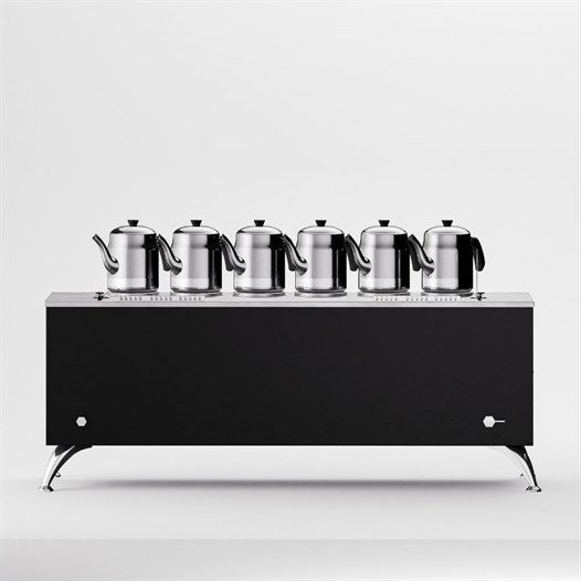 Anka Pro Elektrikli Full Otomatik Çay Kazanı 6 Demlikli 60 Litre Siyah