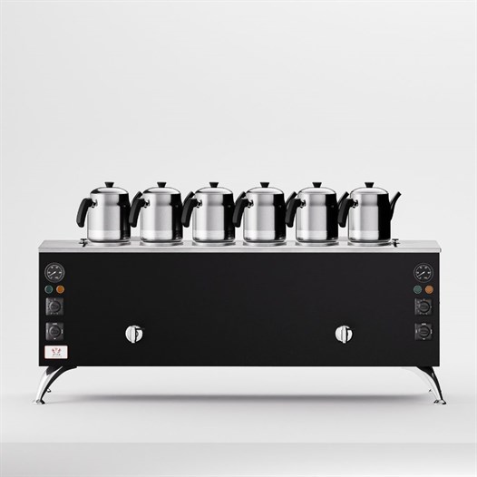 Anka Pro Elektrikli Full Otomatik Çay Kazanı 6 Demlikli 60 Litre Siyah