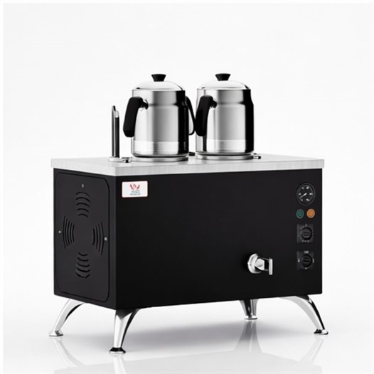 Anka Pro Elektrikli Full Otomatik Çay Kazanı 2 Demlikli 20 Litre Siyah