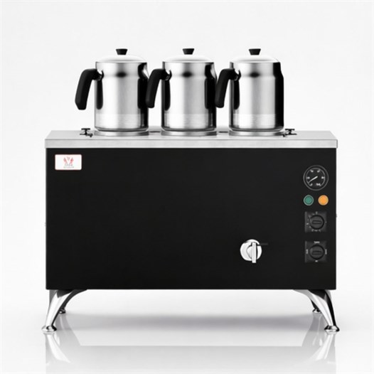 Anka Pro Elektrikli Full Otomatik Çay Kazanı 3 Demlikli 30 Litre Siyah