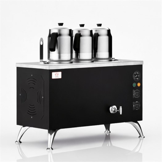 Anka Pro Elektrikli Full Otomatik Çay Kazanı 3 Demlikli 30 Litre Siyah