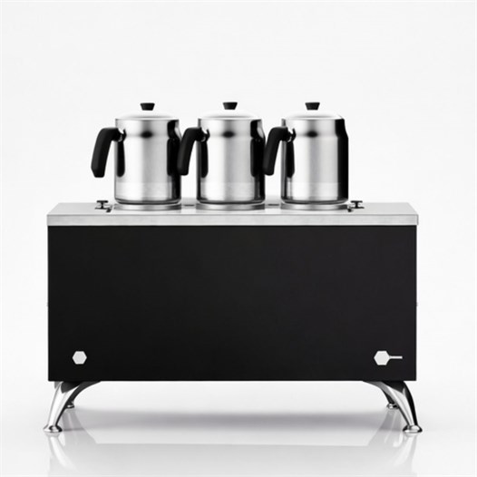 Anka Pro Elektrikli Full Otomatik Çay Kazanı 3 Demlikli 30 Litre Siyah