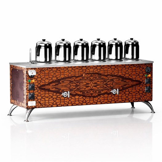 Anka Pro Elektrikli Full Otomatik Çay Kazanı 6 Demlikli 60 Litre Bakır