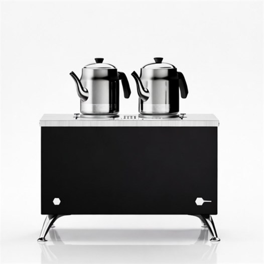 Anka Pro Elektrikli Full Otomatik Çay Kazanı 2 Demlikli 20 Litre Siyah