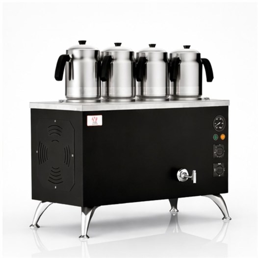 Anka Pro Elektrikli Full Otomatik Çay Kazanı 4 Demlikli 40 Litre Siyah