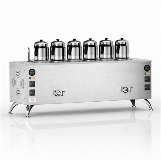 Anka Elektrikli İnox Pro Compact 6 Demlik 60 Litre Çay Makinesi 220V