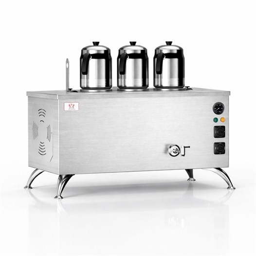 Anka Pro Elektrikli Inoks Full Otomatik Çay Kazanı 3 Demlikli 30 Litre Paslanmaz