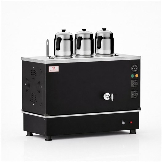 Anka Pro Kompakt Full Otomatik Çay Makinası 3 Demlikli 30 Litre Siyah Elektrikli Tüplü