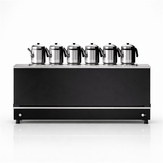 Anka Pro Kompakt Full Otomatik Çay Makinası 6 Demlikli 60 Litre Siyah Elektrikli Doğalgazlı