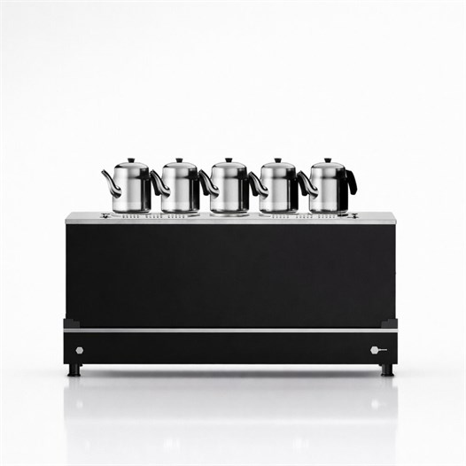 Anka Pro Kompakt Full Otomatik Çay Makinası 5 Demlikli 50 Litre Siyah Elektrikli Doğalgazlı