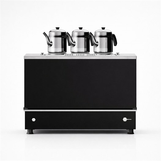 Anka Pro Kompakt Full Otomatik Çay Makinası 3 Demlikli 30 Litre Siyah Elektrikli Tüplü