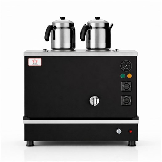 Anka Pro Kompakt Full Otomatik Çay Makinası 2 Demlikli 20 Litre Siyah Elektrikli Doğalgazlı