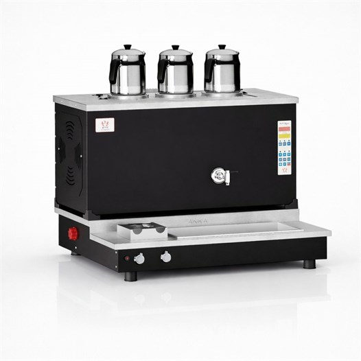 Anka Pro Plus Otomatik Çay Kazanı 3 Demlikli 30 Litre Siyah ElektrikTüp