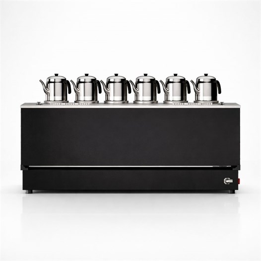 Anka Pro Plus Otomatik Çay Kazanı, 6 Demlikli, 60 Litre, Siyah, Elektrik+ Tüp