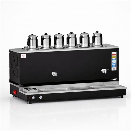 Anka Pro Plus Otomatik Çay Kazanı, 6 Demlikli, 60 Litre, Siyah, Elektrik+ Tüp