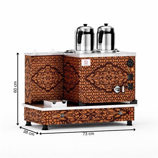 Anka Tüplü Bakır Turbo Smart Hibrit 2 Demlikli 20 Litre Çay Makinesi