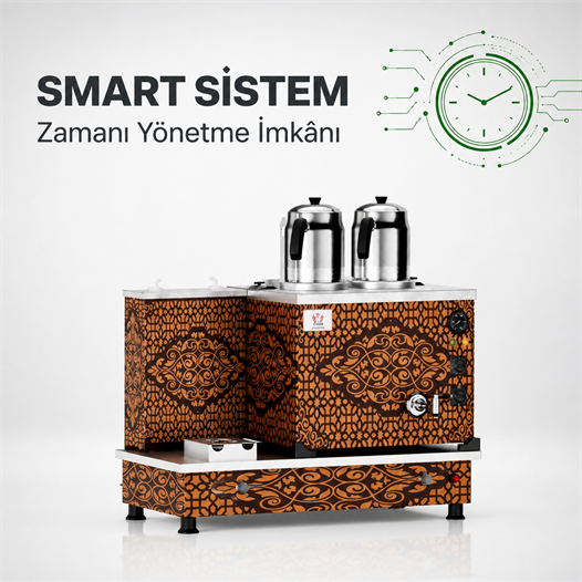 Anka Tüplü Bakır Turbo Smart Hibrit 2 Demlikli 20 Litre Çay Makinesi