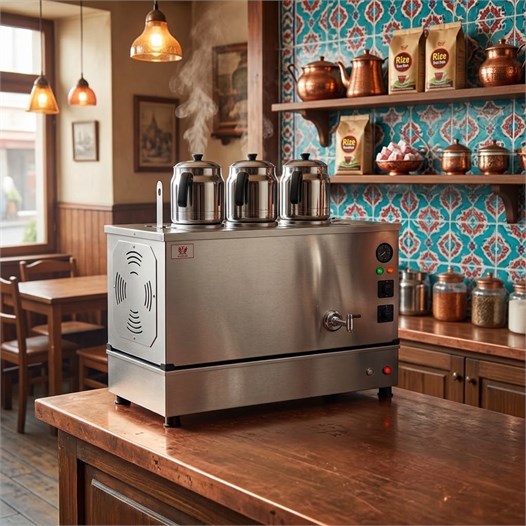 Anka Tüplü İnox Pro Compact Hibrit Smart 3 Demlikli 30 Litre Çay Makinesi