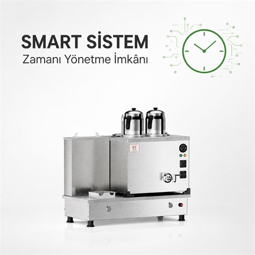 Anka Tüplü İnox Turbo Smart Hibrit 2 Demlikli 20 Litre Çay Makinesi