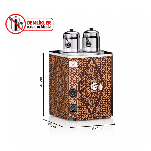 Anka Yeni Nesil Çay Makinesi 2 Demlikli 25 Litre Bakır