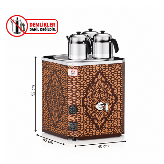 Anka Yeni Nesil Çay Makinesi 3 Demlikli 35 Litre Bakır