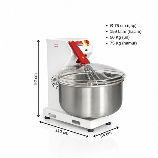 Boğaziçi 75 Kg Kapaklı Hamur Yoğurma Makinesi 380V