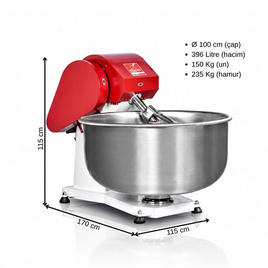 Boğaziçi 235 Kg Hamur Yoğurma Makinesi 380V