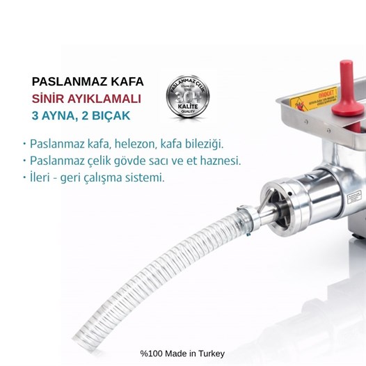 Bosfor No:32 Sinir Ayıklamalı Paslanmaz Kafa Et Kıyma Makinesi 380V