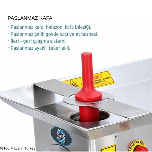 Bosfor No:42 Set Üstü Paslanmaz Kafa Et Kıyma Makinesi 380V