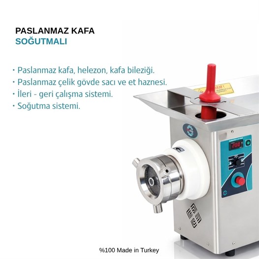 Bosfor No:42 Set Üstü Paslanmaz Kafa Soğutmalı Et Kıyma Makinesi 380V