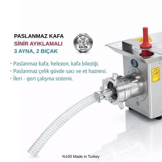 Bosfor No:42 Sinir Ayıklamalı Paslanmaz Kafa Et Kıyma Makinesi 380V