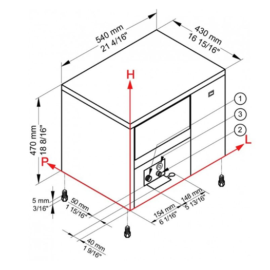 Brema 25 kg/gün Hazneli Ticari Küp Buz Makinesi – IC 18 A HC