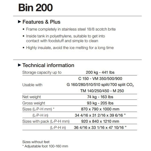 Brema 200 kg Kapasiteli Buz Depolama Alt Haznesi – BIN 200