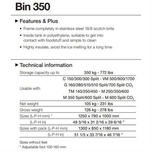Brema 350 kg Kapasiteli Buz Depolama Alt Haznesi – BIN 350