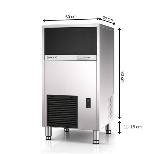 Brema 54 kg/gün Hazneli Ticari Küp Buz Makinesi – CB 425 A HC B-QUBE