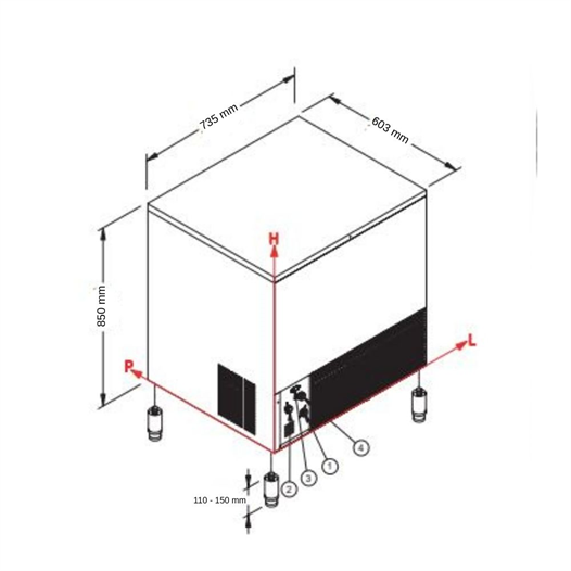 Brema 73 kg/gün Hazneli Ticari Küp Buz Makinesi – CB 640 A HC