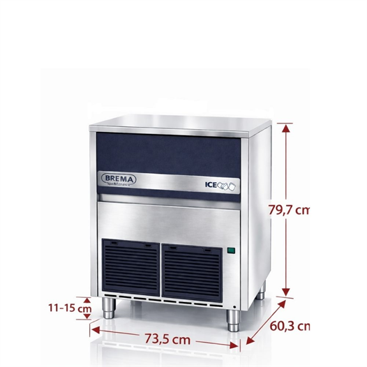 Brema 73 kg/gün Hazneli Ticari Küp Buz Makinesi – CB 640 A HC