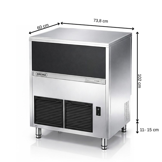 Brema 97 kg/gün Hazneli Ticari Küp Buz Makinesi – CB 955 A HC B-QUBE