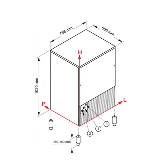 Brema 95 kg/gün Hazneli Ticari Küp Buz Makinesi – CB 955 A HC
