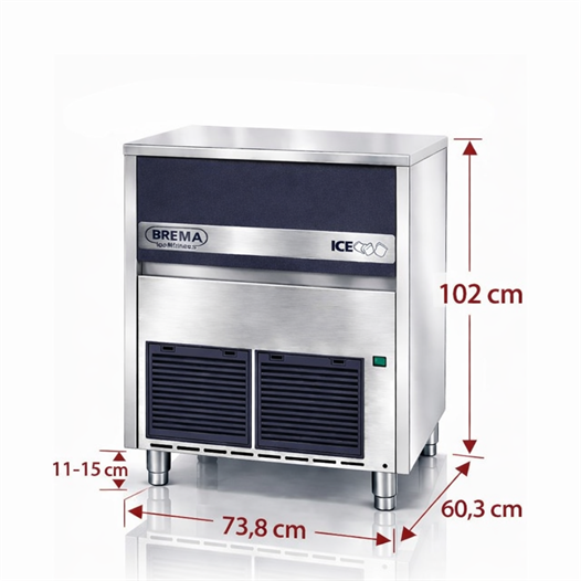 Brema 95 kg/gün Hazneli Ticari Küp Buz Makinesi – CB 955 A HC