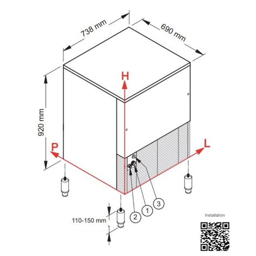 Brema 175 kg/gün Hazneli Kar Buz Makinesi – GB 1540 A HC