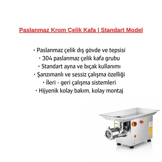Çağdaş No 42 Paslanmaz Çelik Kıyma Makinesi 380V