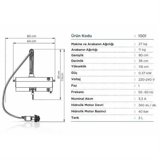 Cancan Endüstriyel Tip Hareketli Kazan Yıkama Makinesi