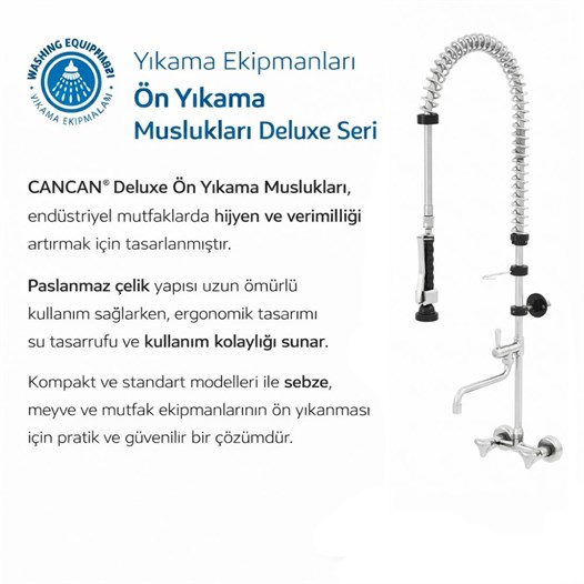 Cancan MT04 Deluxe Duvara Monte Ara Musluklu Mutfak Bataryası