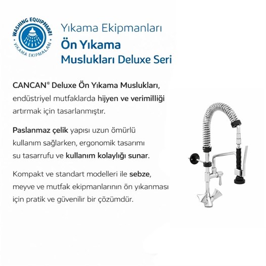 Cancan MT06 Deluxe Mini Boy Tezgaha Monte Ara Musluklu Mutfak Bataryası