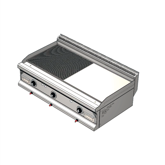 CSA Karacasan 120 cm 700 Seri Set Üstü Doğalgazlı Yarı Kanallı Izgara 120x70x85Cm