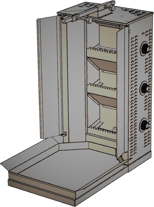 CSA Karacasan  3 Radyanlı Lavataş Döner Ocağı Makinesi